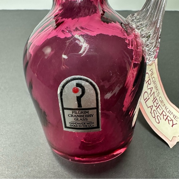 Pilgrims Cranberry Glass Pitcher - Picture 2 of 4